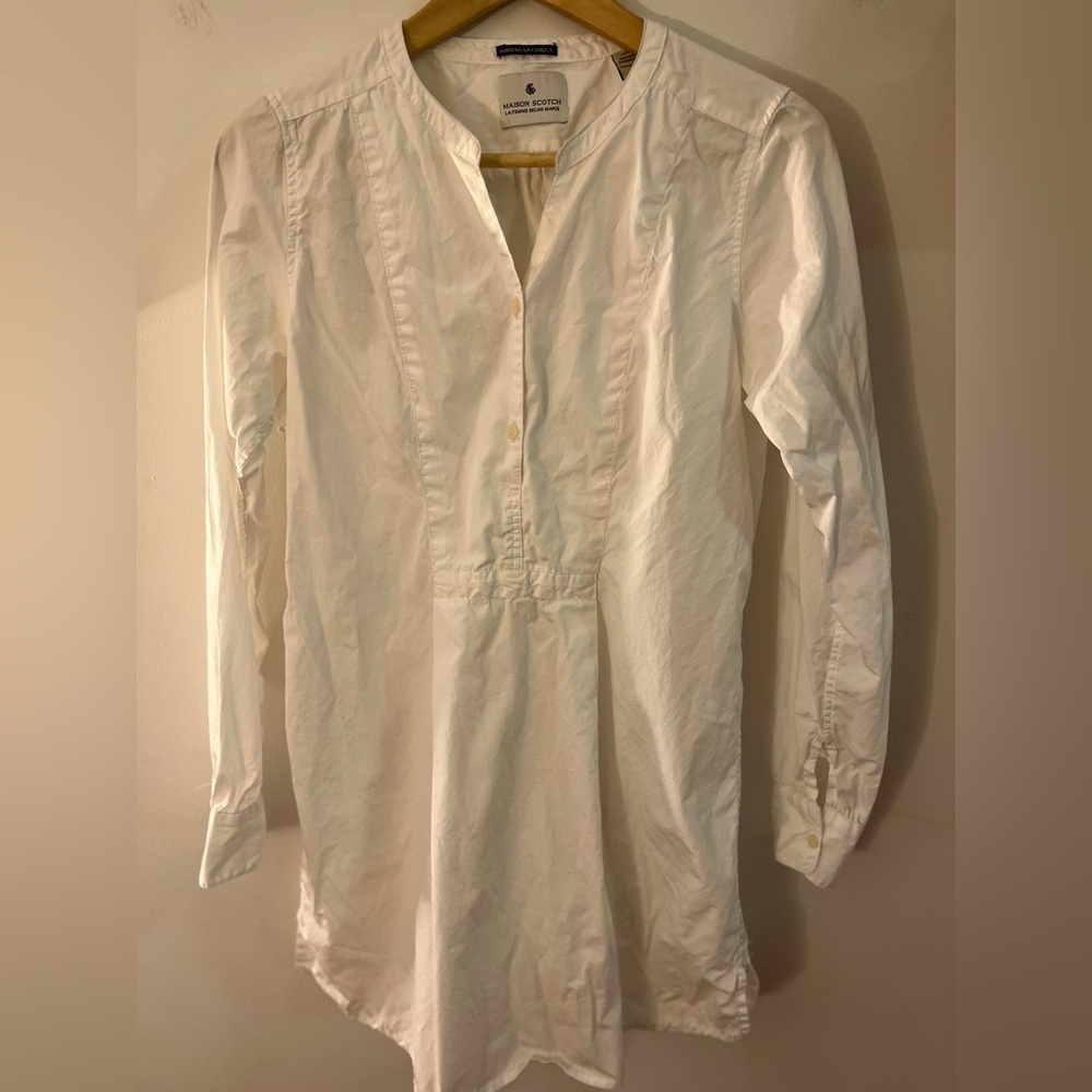 Maison Scotch White Button-Up Tunic 1 / S